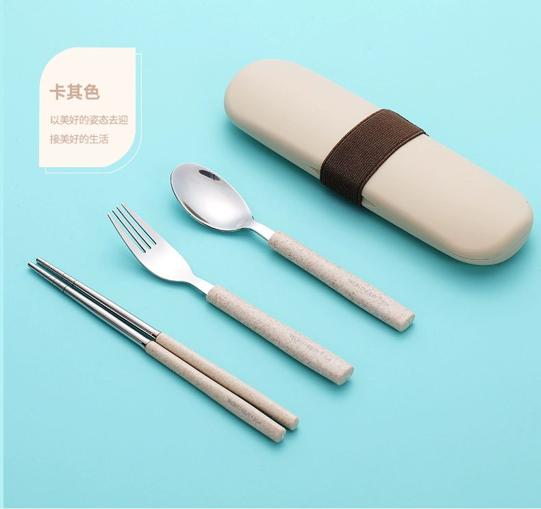 304 đũa inox đũa đũa bộ nĩa Bộ đồ ăn cầm tay Nhật Bản ba mảnh đũa học sinh trưởng thành