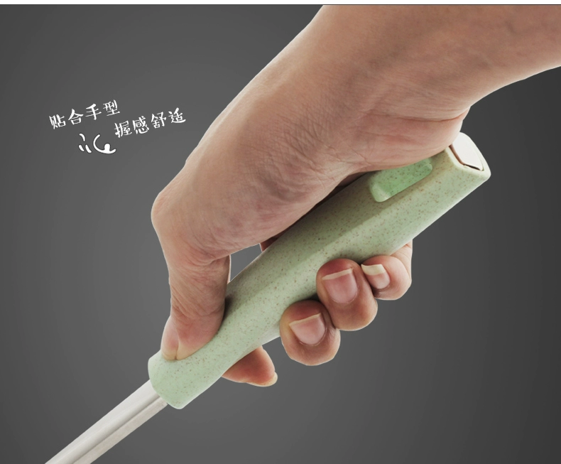Lúa mì tay cầm chống trượt bằng thép không gỉ thìa nấu xẻng chống cào sắt cán dài tay cầm thìa rán cá xẻng phẳng dụng cụ nhà bếp - Phòng bếp