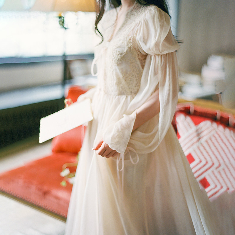 Sleeping Beauty Bridal Bridal Wedding Wedding Wedding sleeping dress Skirt Lace Hooded Fairy Dress Extra-long travel Vacation Foreign Dress