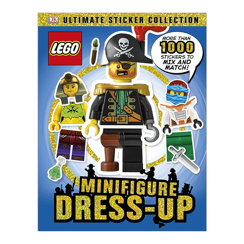 Английский оригинал Lego MiniFigure Dressup Ultimate Stick Lego Mini Mini Mini Poster Books over 1,000 Interactive Stickers Детская игровая книжка с наклейками