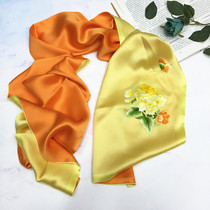 Suzhou embroidery pure hand embroidered silk silk silk scarf high-end silk scarf shawl abroad gifts