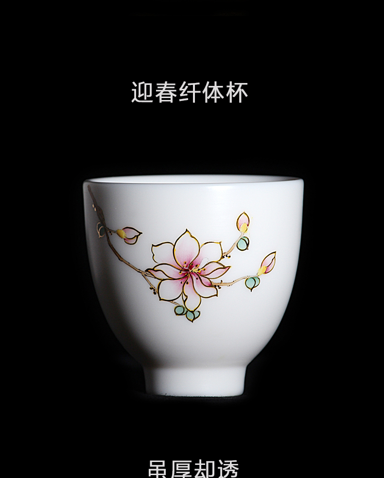 Mingyuan FengTang dehua white porcelain sample tea cup to suggest soil hand - made ceramic kung fu tea cups personal master cup home