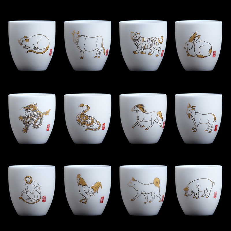 Mingyuan FengTang zodiac dehua white porcelain ivory white perfect cup sample tea cup pu 'er tea cup master CPU