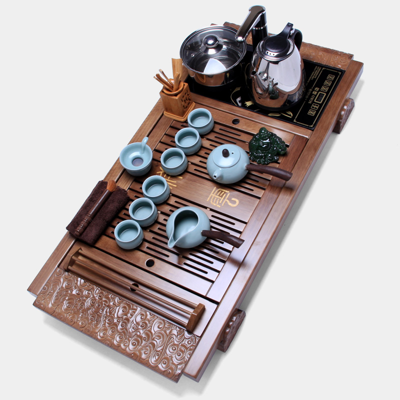 Mingyuan FengTang kung fu tea tea tray was solid wood tea sea brother your up up ceramic tea set on sale of a complete set of four