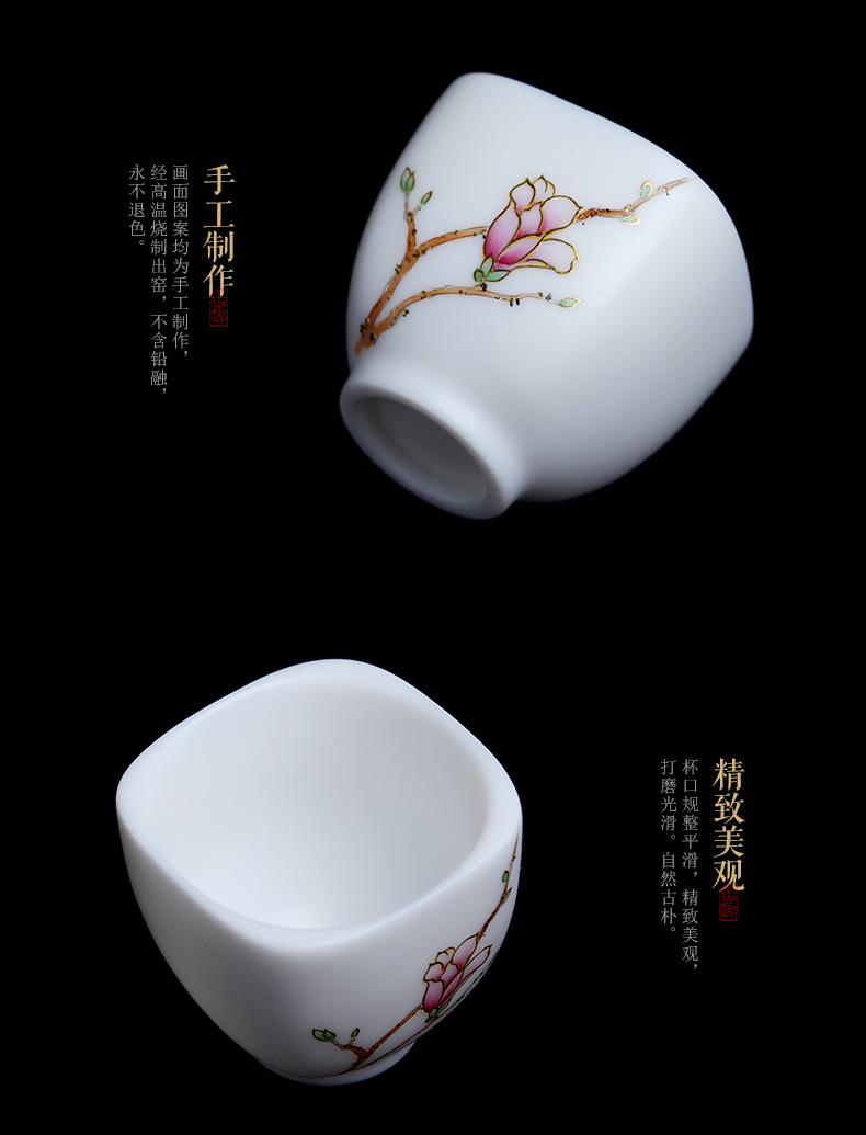 Mingyuan FengTang dehua white porcelain hand set of tea service master the whole household contracted tea ware ceramic lid bowl