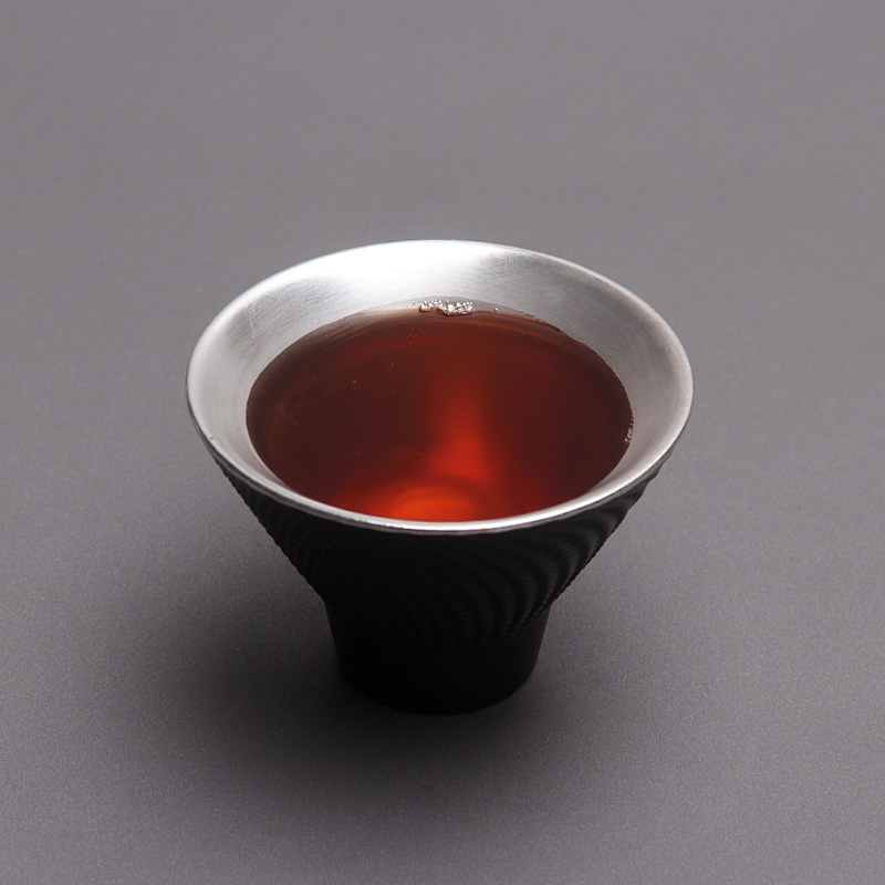 Mingyuan FengTang coarse pottery teacup regimen cup Taiwan tea sample tea cup silver cup kung fu master cup single cup perfectly playable cup