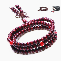 Sandalwood Buddha beads bracelet men and women with the same 108 rosary beads multi-layer wooden hand string trinkets gift