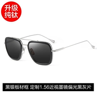 [0-300 градусов] Солнцезащитные очки для близорукости 1,56 HD, поляризационная черно-серая пленка