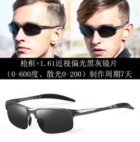 [Белая рыбалка] Оружейная рама+миопия 1.61 Поляризованная черная серая линза (0-600 градусов)