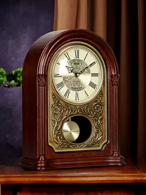 Han Dynasty European style solid wood clock living room creative retro clock clock sound mute clock clock clock HD05