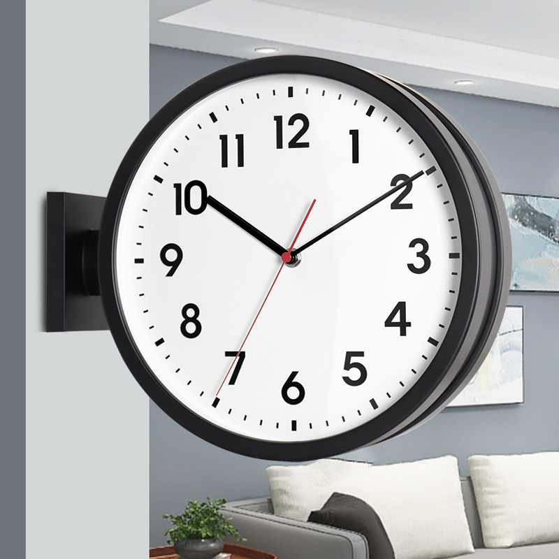 Living room Double face hanging bell minimalist modern light lavish clocks Home Two-faced digital clock Creative wall-mounted hanging clock S296-Taobao
