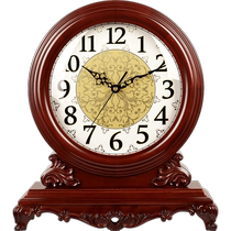 European style table clock living room home decoration ornaments clock retro silent clock table counter clock solid wood quartz sitting clock