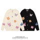 PeterWoo American retro ກາຕູນ patch embroidered ຄູ່ sweaters sweaters ວິທະຍາໄລຂອງຜູ້ຊາຍແລະແມ່ຍິງ sweater jackets ມ່ວນ