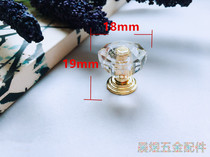 Foreign trade transparent crystal acrylic handle silver base single hole crystal handle bedside cabinet shoe cabinet handle