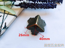 Camphor wooden box plum blossom trigeminal corner retro wooden box corner antique leather box four side corner protector iron bronze corner