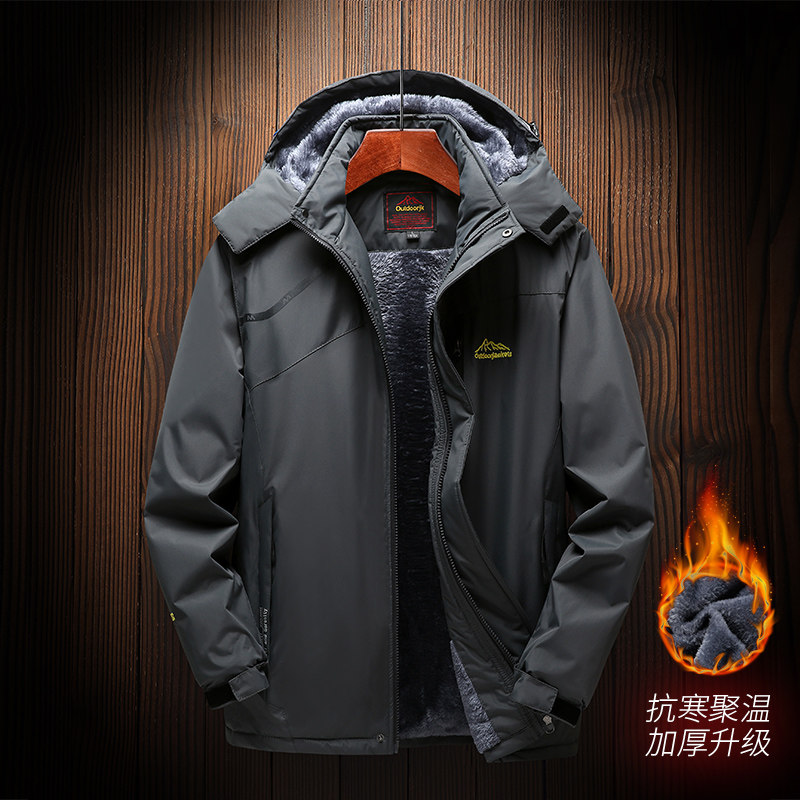 Autumn and winter sub-machine clothing for men and women with thickened outdoor cotton clothes windproof and warm and waterproof large size hiking jacket jacket