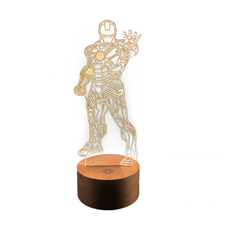 iron man小夜灯 钢铁侠立体三维LED床头灯USB复仇者联盟创意礼品