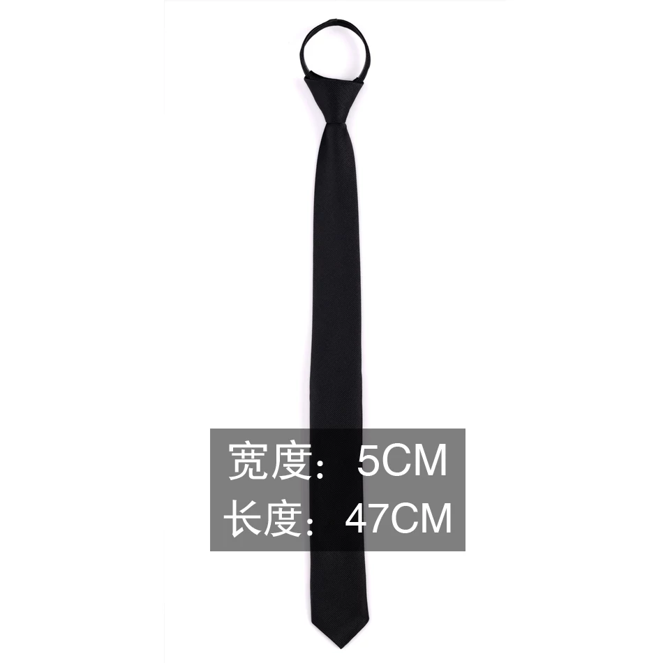 Tie Korean style, universal black, multiple lengths (47/38/30 cm) and width/zip options