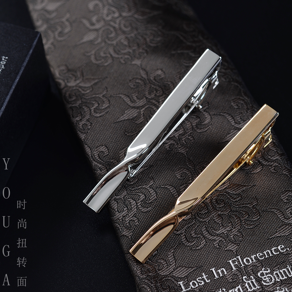 New product collar with clip men upmarket clip silver minimalist in business suit wedding tie bepin torsion face-Taobao