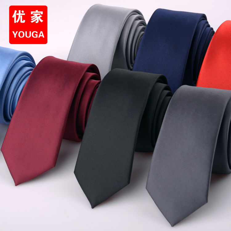 (Special offer)Korean men's business casual 5cm solid color glossy wedding British fashion narrow skinny Tie