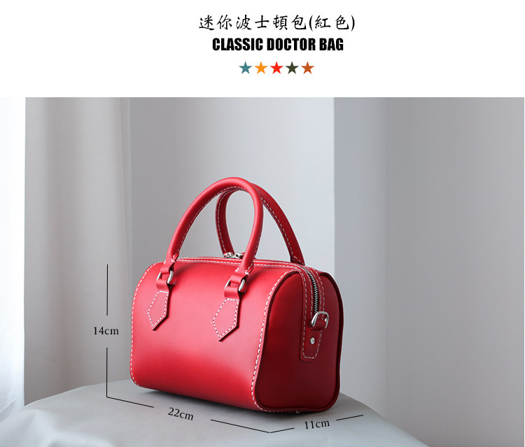 送料無料】Nina Boston ミニボストンバッグ レッド インナーバッグ付き