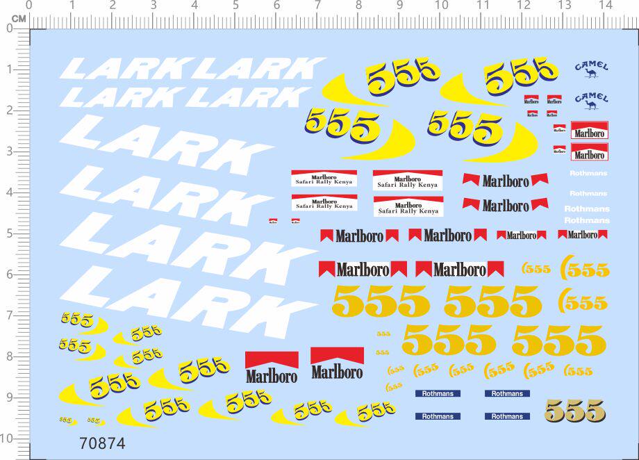 Car Model WRC 98-99 555 Speed Barking (Rally Championship) Special Water sticker (70874)