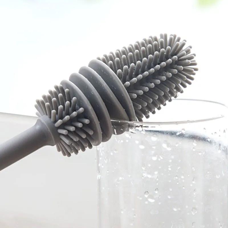Wash Cup God No Dead Angle Long Shank Slit Hard Gross Milk Bottle Brush Cleaning Brush Cleaning Water Glass Insulated Cup Hair Brush