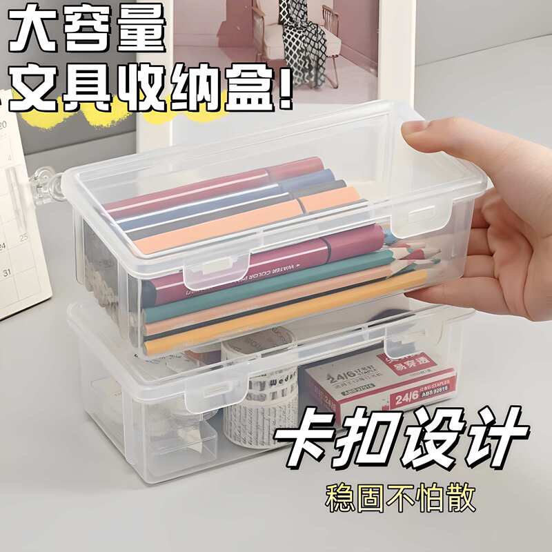 Direct Selling Price: Large-Capacity Transparent Pencil Case for Stationery, Pen Holder for Colored Pencils and Crayons Storage Box