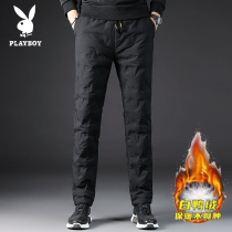 Playboy 2023 popular white duck down down pants mens winter thick warm casual windproof and cold-proof casual pants