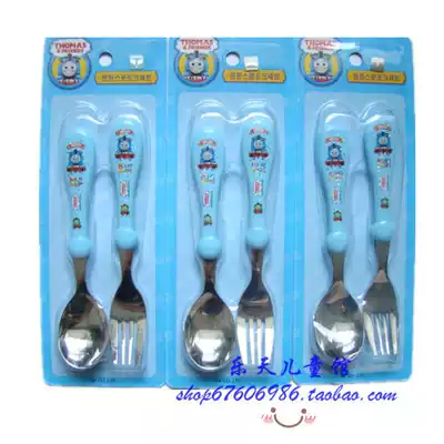 South Korea imported thomas thomas children stainless steel resin spoon Fork chopsticks set baby tableware