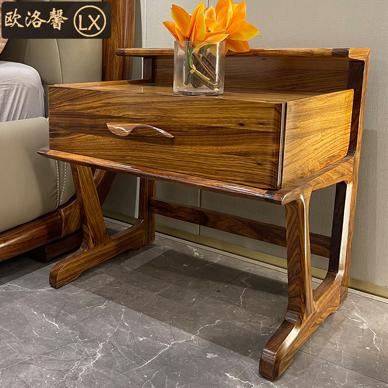 Uginmwood Modern Chinese Simple Solid Wood Storage Bed Cabinet Master Bed with Main Bed Combiner