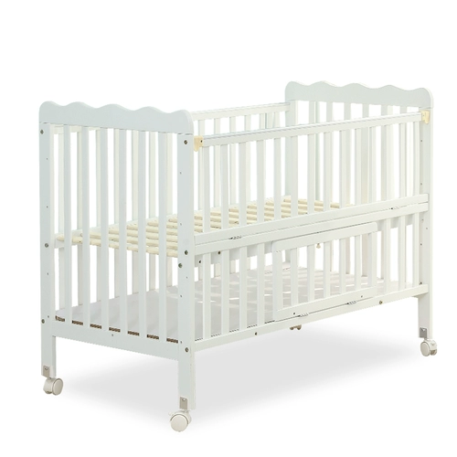 Кроватка из натурального дерева для приставной кровати для новорожденных, универсальная детская белая колыбель