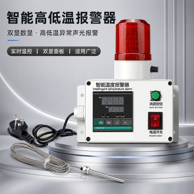 High and Low Temperature, Over-Temperature Alarm Sensor, Intelligent Alarm Device for Oil and Water Temperature, Kitchen, Server Room, Cold Storage, and Farm