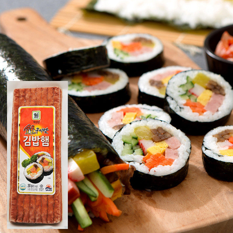 Dailin Laver rice special ham 200g Korean imported carbon roasted sushi sausage seaweed sushi material