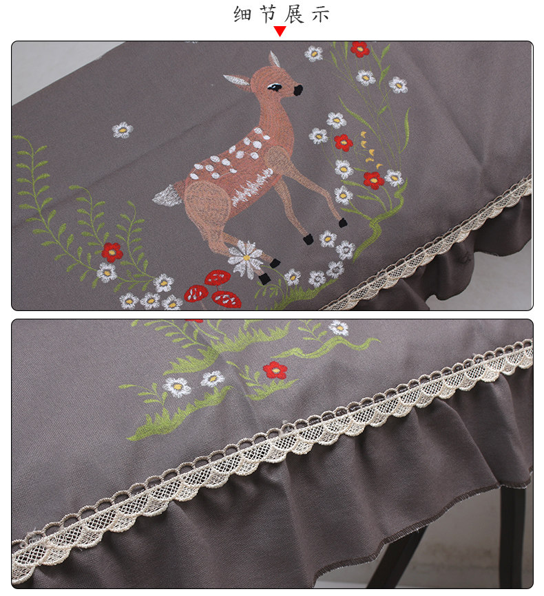 Чехол на фортепиано 梅花鹿图棉麻古筝罩防尘古筝盖布加厚布艺防滑古筝套琴披罩子通用