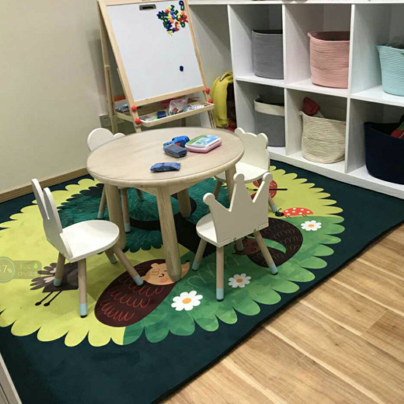 Cartoon Children's Room Carpet, Crawling Mat, Living Room, Bedroom, Bedside Blanket, Kindergarten Full-Cover Cooling Mat, Washable