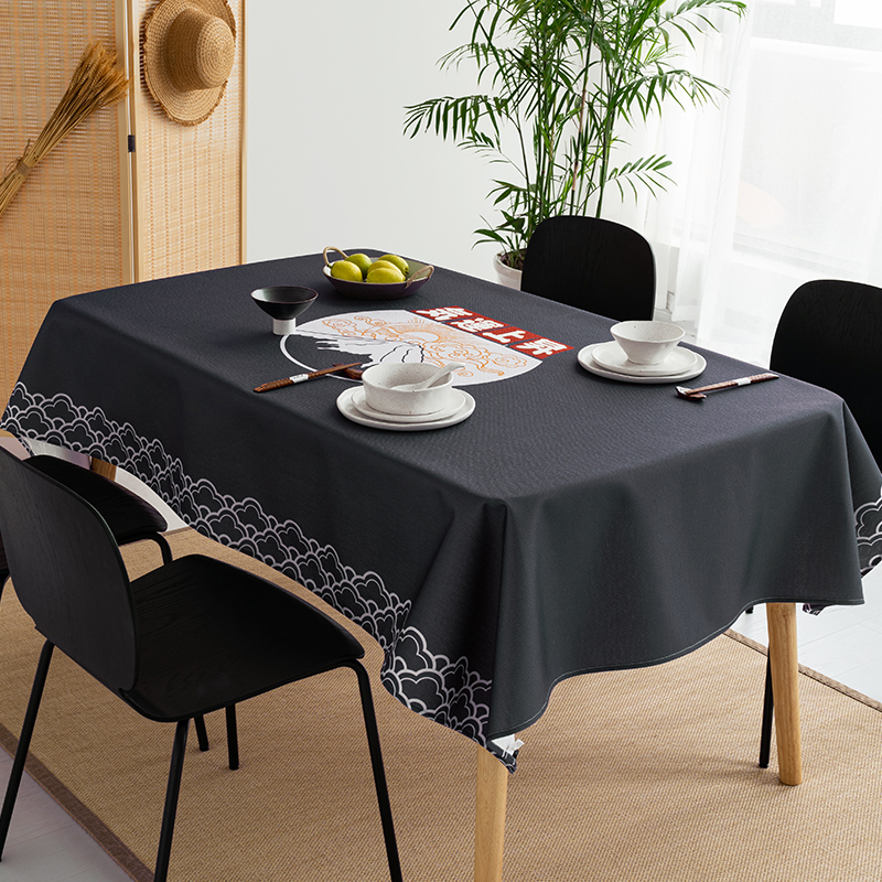 japanese-style tablecloth and wind, waterproof and oil-proof cotton and linen customization, tea table tablecloth, zen tablecloth, chinese style tea tablecloth