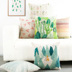 Nhỏ màu nước tươi văn học vải lanh nghệ thuật ôm gối đơn giản sofa thực vật thắt lưng đệm đệm gối - Trở lại đệm / Bolsters gối và chăn 2 trong 1 Trở lại đệm / Bolsters