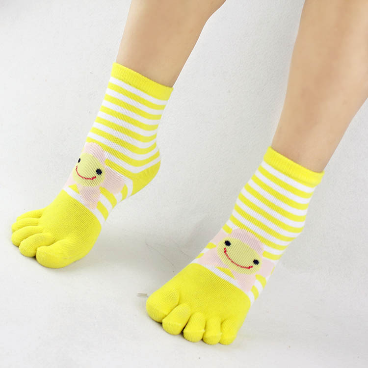 Vớ ngón tay cho trẻ em mùa thu, chất liệu cotton cao cấp thoải mái, vớ ngón chân, vớ cotton hoạt hình Zhongtong dễ thương thời trang bé gái