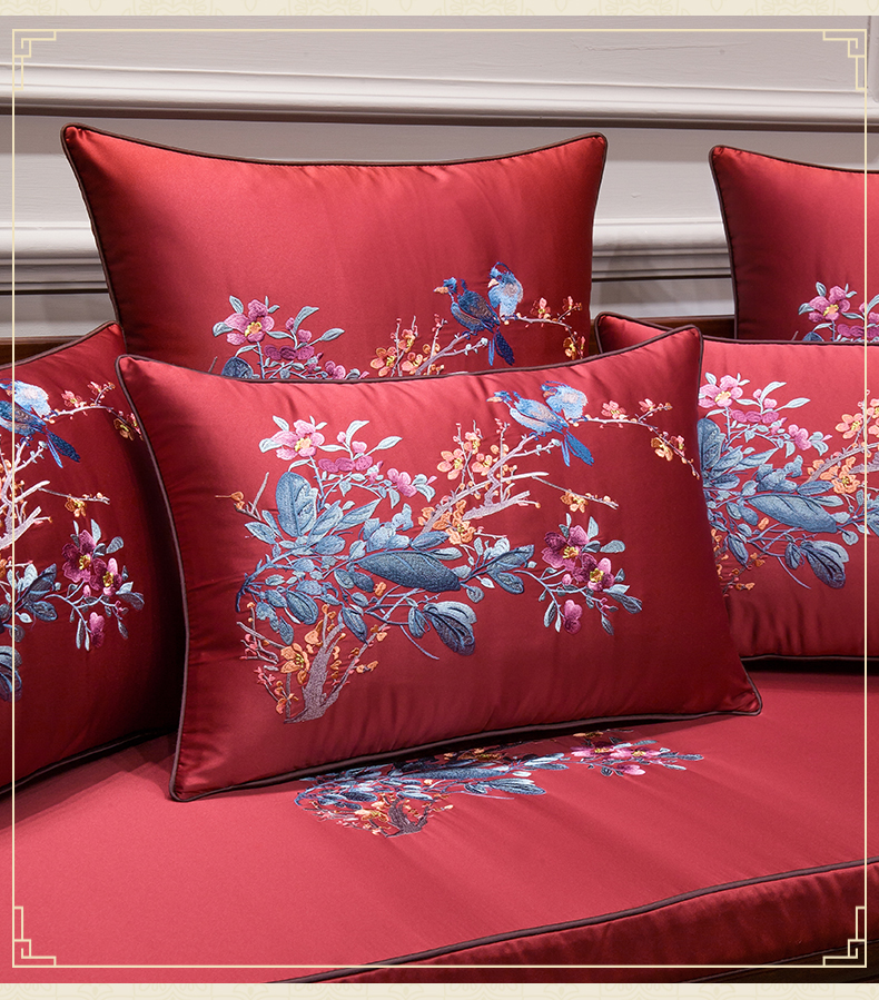 vải Trung Quốc hiện đại mới đệm ghế sofa gối thêu hoa 1033 gối gia dụng thắt lưng gối mà không có lõi - Trở lại đệm / Bolsters gối ghế