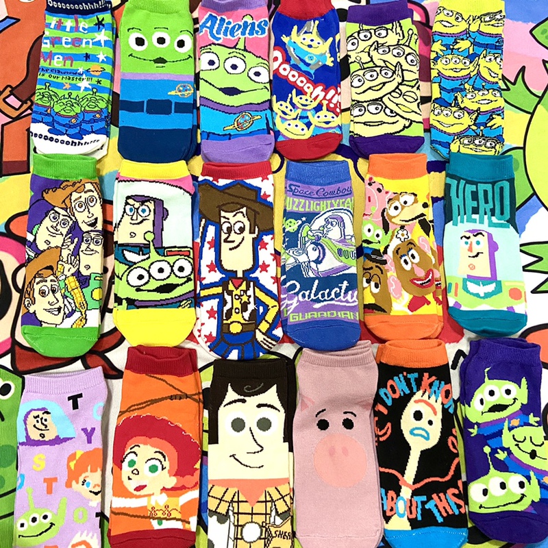 Exported to Japan Toy Story Woody Buzz Lightyear Three-Eyed Alien Cartoon Socks Short Socks Cute Women's Socks Couple Socks