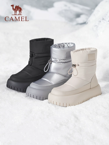 Удерживающая тепло утепленная зимняя обувь на платформе, короткие сапоги, средней длины