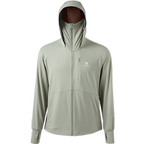 Camel outdoor anti-UV sun protection clothing for men 2024 summer new ice silk cool breathable black vinyl sun protection clothing