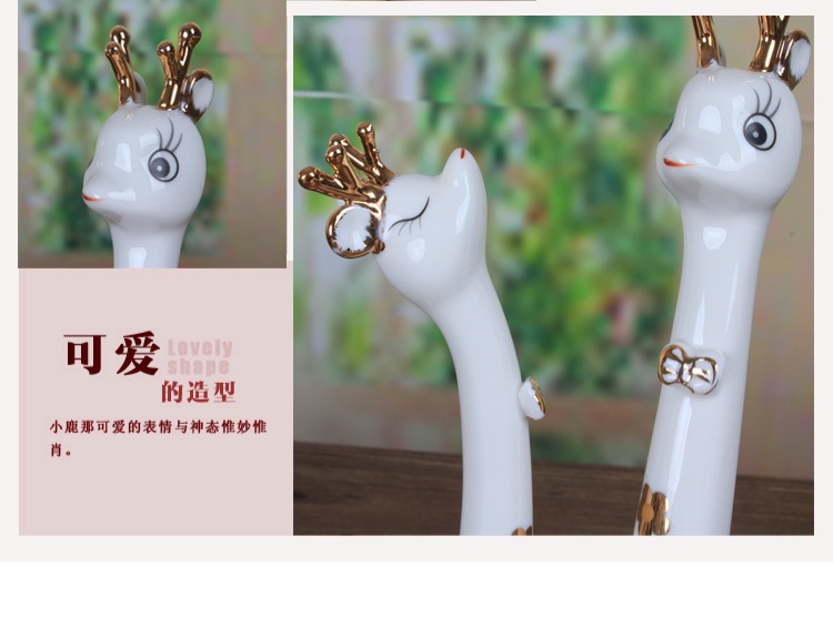 Cặp vợ chồng trang trí phim hoạt hình mận hươu thủ công phòng khách tủ rượu trang trí nội thất hươu cao cổ phụ kiện gốm vật dụng dcor phòng ngủ