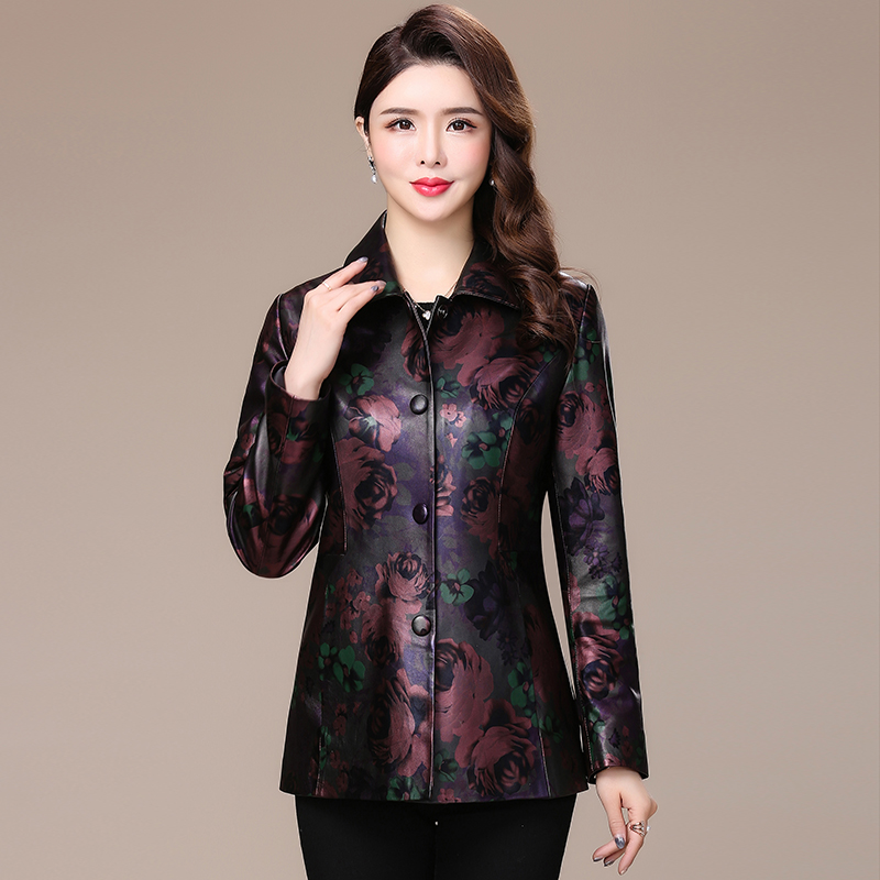 Haining 2021 new leather sheepskin coat ladies mid-length leather coat