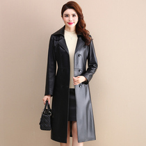2022 new genuine leather clothing women with long style Hainen sheep leather windweaters jacket fashion fall sweaters