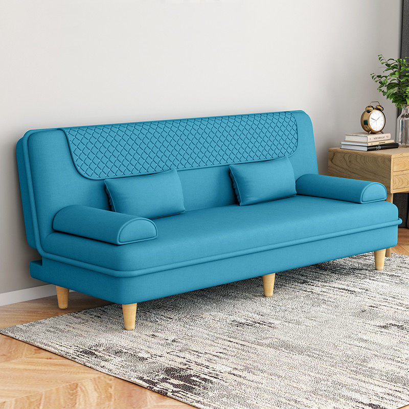 Sofa bed dual-purpose foldable multi-function double three-person small apartment rental living room lazy fabric sofa
