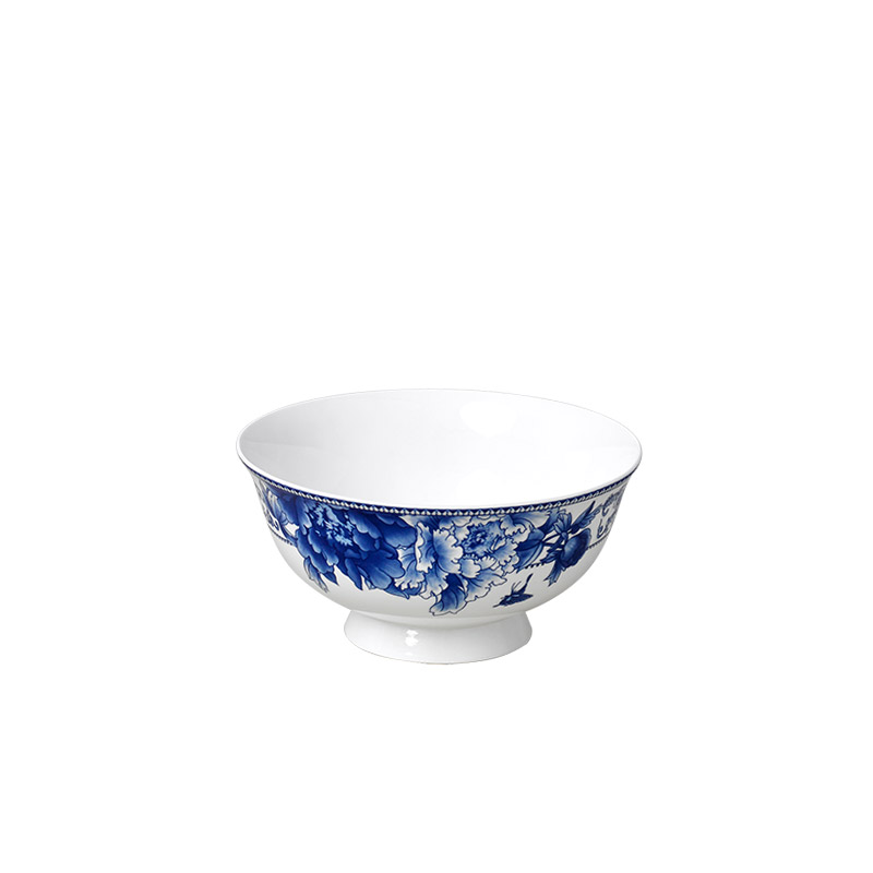 Jingdezhen blue glair bowl suit ipads China 6 inches Korean big rainbow such as bowl bowl rice bowls gifts tableware