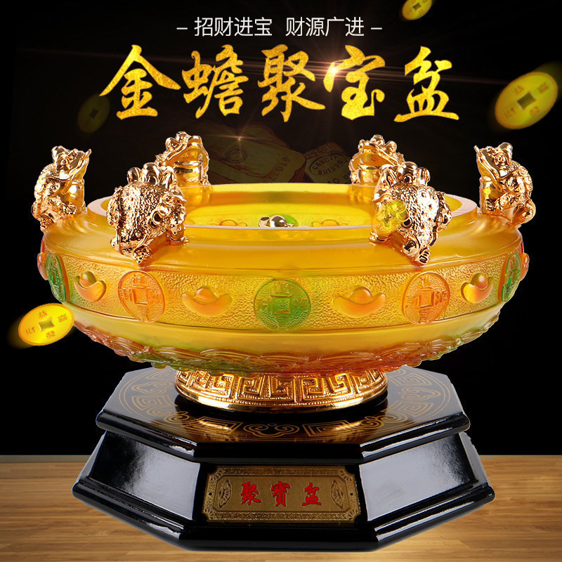 Resin Golden Toad Cornucopia Ornament Yuanbao Living Room Entrance Partition Decoration Hotel Opening Cashier Decoration Gift