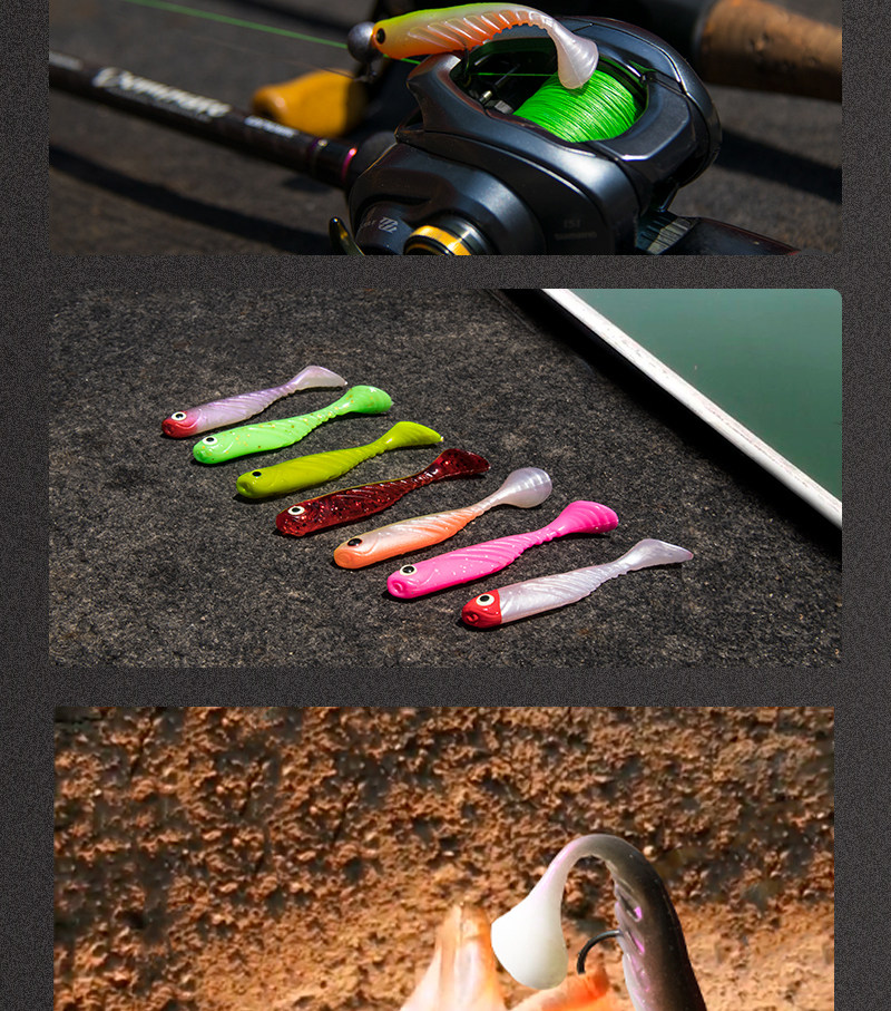 Дорожные суб- приманки 鳜鱼桂花t尾白条鱼路亚饵软饵假饵软虫仿生套装淡海水翘嘴鲈夜光